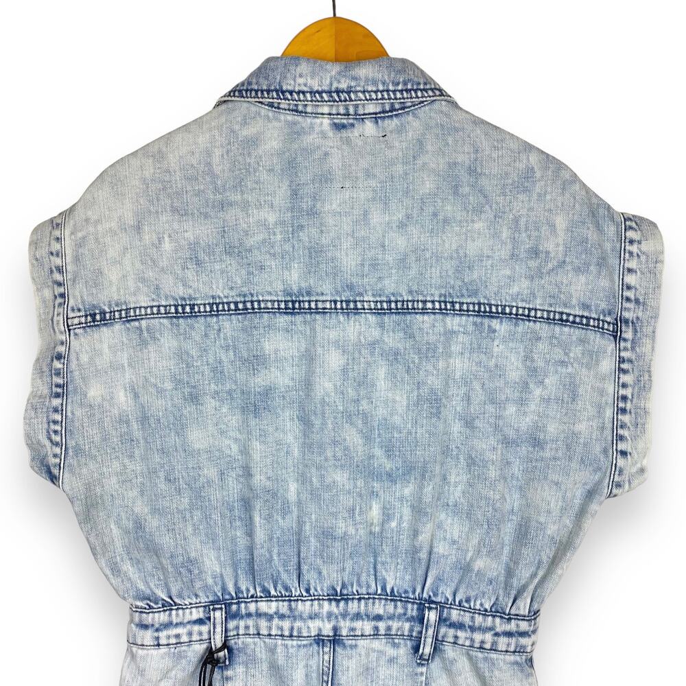 Revolve x Blank NYC Romper Women's Medium Blue Blind Journey Washed Denim - Picture 7 of 16